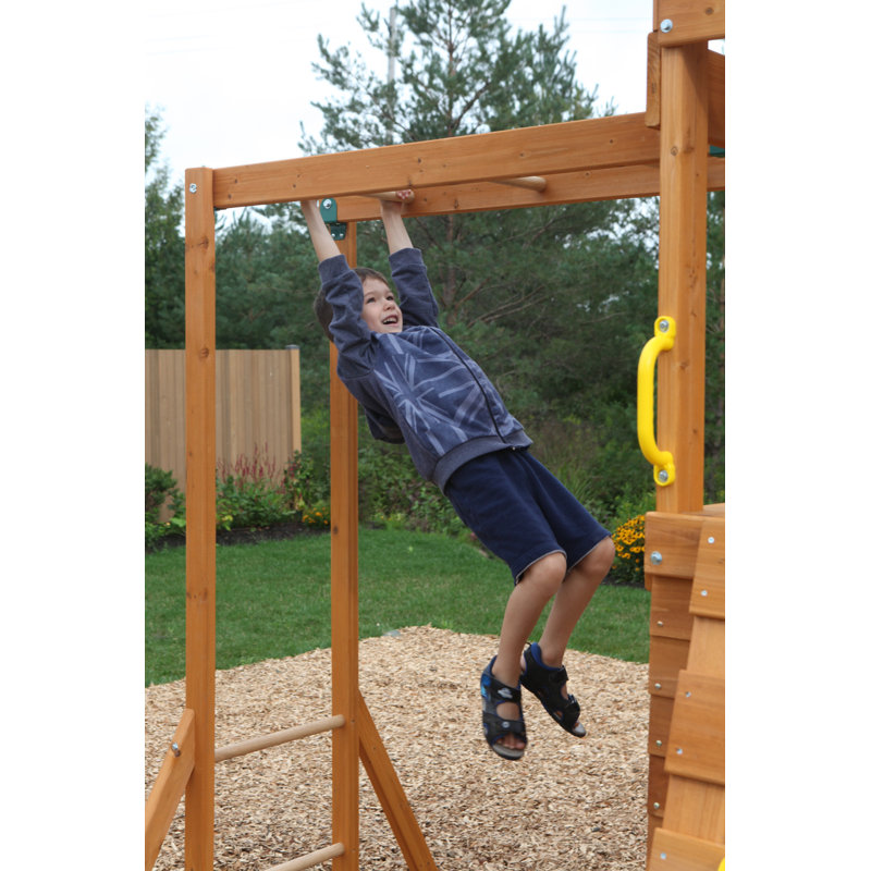 Kidkraft Cranbrook Wooden Outdoor Backyard Swing Set / Playset With